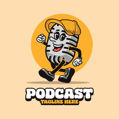 Cute podcast template Vector illustration. Vector illustration for logo or icon.