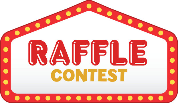 Internet Red Raffle badge Fortune Banner Vector title Raffle Casino Spinning Wheel For Game And Win Jackpot Online Lottery Marketing Concept. Realistic Style Colorful Social Media post grand prize - Powered by Adobe