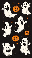 Naklejka premium Halloween concept icons