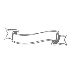 Fototapeta premium A black and white sketch of a flying banner or ribbon