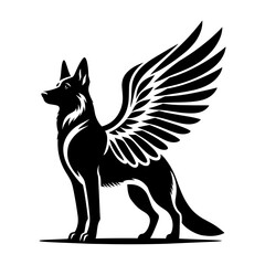 German Shepherd with Wings