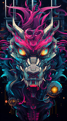 Cyberpunk Mechanical Dragon