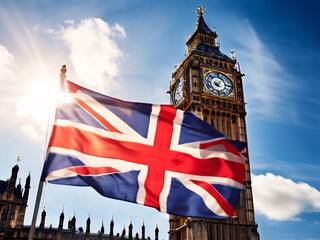 The Union Jack Flies High Over Big Ben