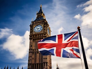 Big Ben Tower and the Union Jack