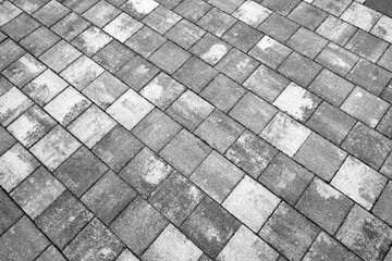 Cobblestone pedestrian pavement pattern.