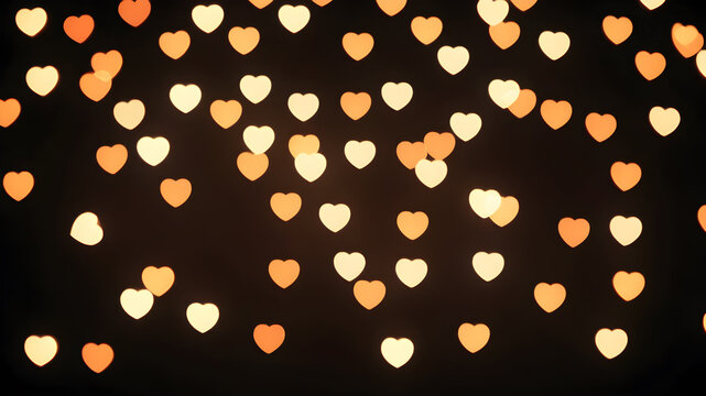  Love symbol heart shpaes in  colorful bokeh lights, concept for Valentine's Day, wedding etc. AI generated image