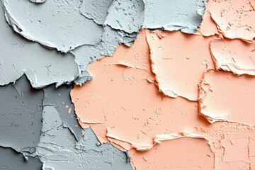 Fototapeta premium Abstract Textured Painting with Grey and Peach Swirls