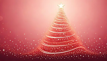 Christmas tree made of star spiral with different background colors, modern Christmas card, business Christmas card
