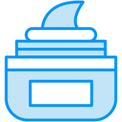 cream vector blue line icon 