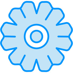 flower vector blue line icon 