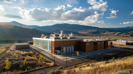 Fototapeta premium A research lab dedicated to developing new geothermal energy solutions, featuring advanced equipment and modern, forward-thinking designs.
