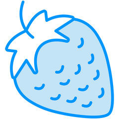strawberry vector blue line icon 