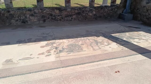 mosa&iuml;ques dans les ruines de la ville de Pomp&eacute;i	