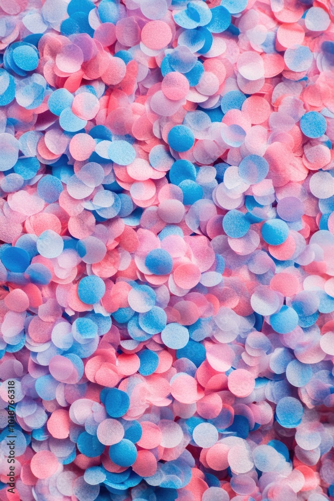 Wall mural Pink and blue confetti sprinkles used for parties, celebrations, and decorations