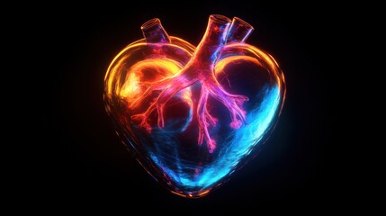 Glowing Glass Heart