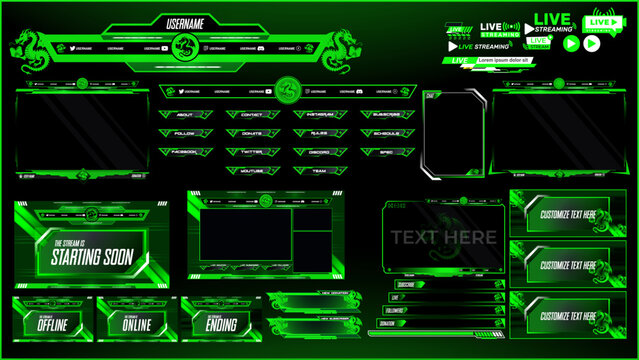 Stream like a pro with our Modern Twitch stream overlay package including facecam overlay, offline, starting soon, twitch panels