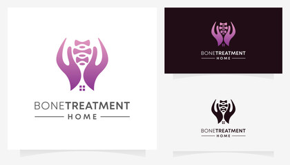 Bone treatment logo design ideas. Unique vector illustration based icon template.