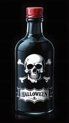 Ominous Poison Bottle T-Shirt Design: Halloween Vector Art