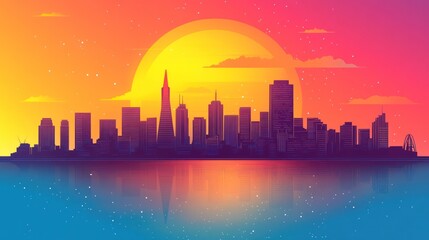 Fototapeta premium Sunset Cityscape