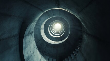 Figure standing inside abandoned cooling tower