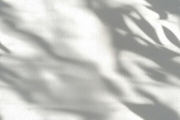 Seamless background of organic shadow over white textured wall , isolated on white background, , copy space for text,