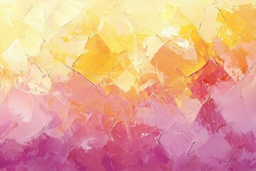 Abstract Oil Painting with Yellow, Orange, and Pink Colors