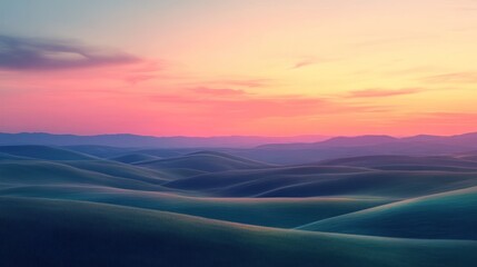 Obraz premium Sunset Over Rolling Hills