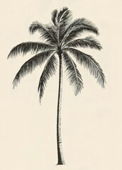 Obraz premium A simple yet elegant drawing of a palm tree 