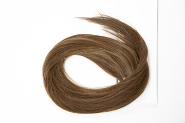 Different types of hair sections on the white background.