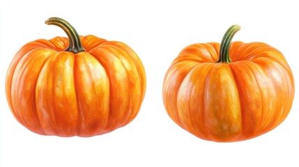 Obraz premium Orange pumpkins isolated on white background