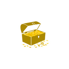 Opened treasure chest icon isolated on transparent background