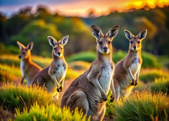 Fototapeta premium Exploring the Strength and Power of Kangaroos in Their Natural Habitat and Unique Behaviors