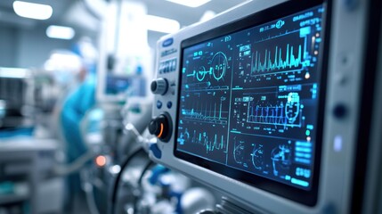 Fototapeta premium Medical Equipment Monitor in Operating Room