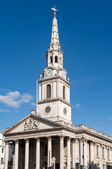 Obraz premium London, St. Martin-in-the-Fields, church at Trafalgar Square in the city of London