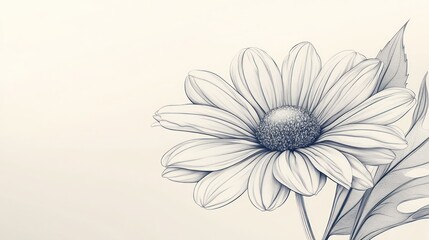 Obraz premium Pencil Drawing of a Daisy
