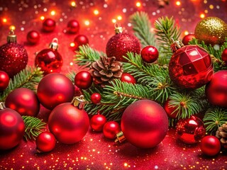 Naklejka premium Festive Red Background for Holiday Celebrations, Christmas, New Year, and Winter Decor Designs