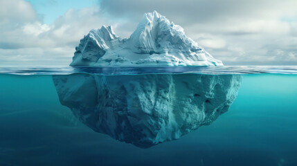 Obraz premium Melting icebergs, endangered wildlife, and rising sea levels highlighting the dramatic impact of global warming on the environment