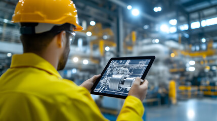 Factory Engineer Holding a Tablet Computer for Design | Streamlining Industrial Processes with Technology