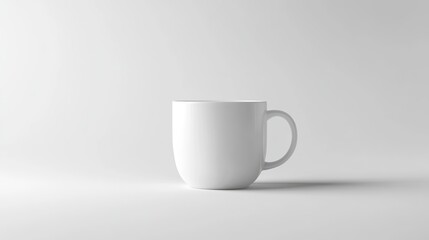 Obraz premium Showcase your designs effortlessly with this customizable blank white mug mockup against a pristine white background. The mockup provides a realistic and professional presentation for your logo