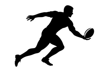 Rugby Player | vector silhouette illustration on white background