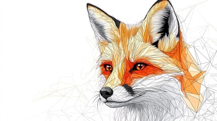 Obraz premium Geometric Fox Portrait