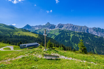 On the Golm with Zimba mountain in the background, Montafon Valley, State of Vorarlberg, Austria