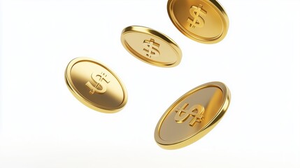 Falling Gold Coins Symbolizing Wealth and Prosperity