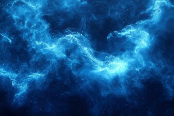 Obraz premium Abstract Blue Nebula with White Glowing Veins and Stars
