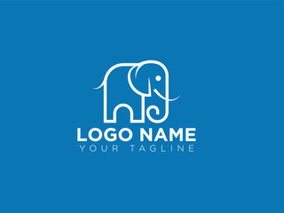Minimalist Elephant Logo Design  Modern Abstract Animal Symbol