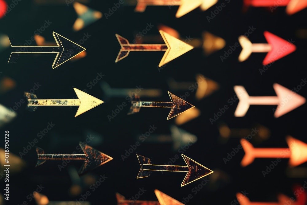 Aufkleber A collection of arrows pointing in various directions, perfect for illustrating complexity or ambiguity