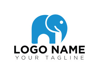 Minimalist Elephant Logo Design  Modern Abstract Animal Symbol