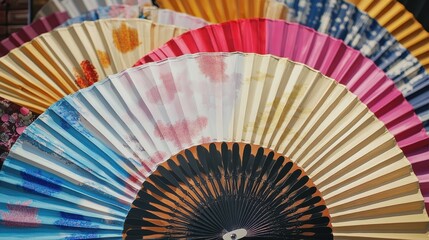 Colourful fans japan.