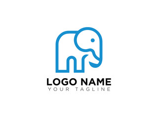 Minimalist Elephant Logo Design  Modern Abstract Animal Symbol