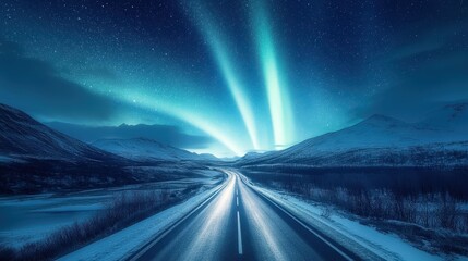 Road Under Northern Lights.